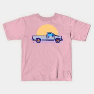 Pick Up Car Cartoon Illustration Kids T-Shirt